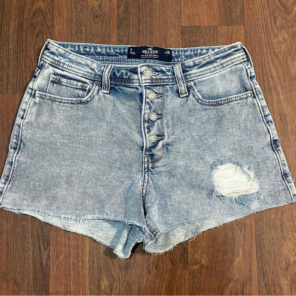 Hollister High Rise Mom Shorts ButtonFly Size 26 3